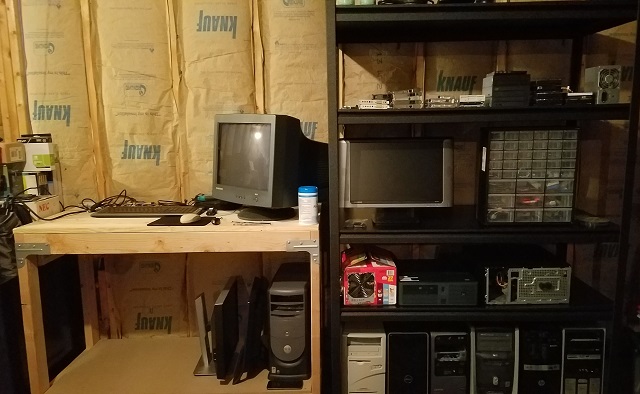 The new basement, with the old workbench mostly cleared out.