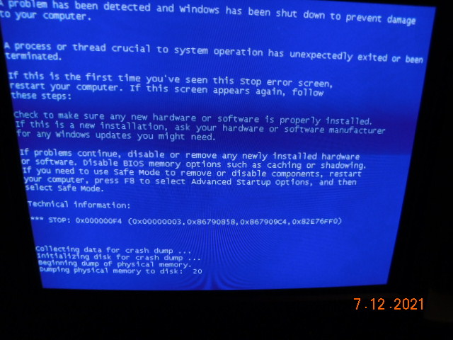 BSOD from the computer.