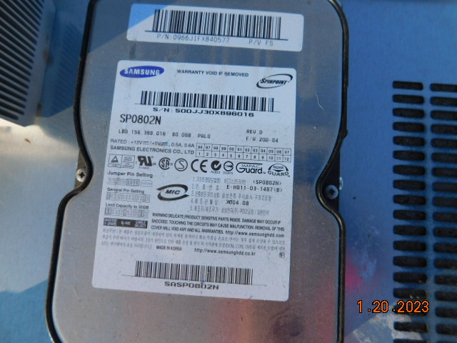 The very dusty & dirty HDD that was inside this machine.