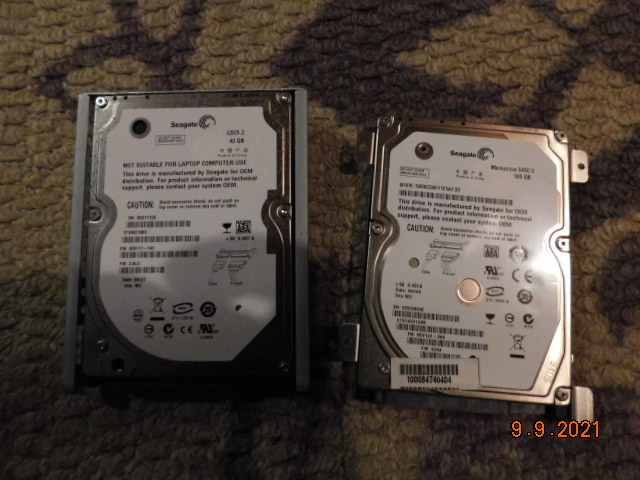 The 2 Seagate HDDs.
