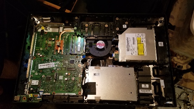 The internals of the Lenovo.