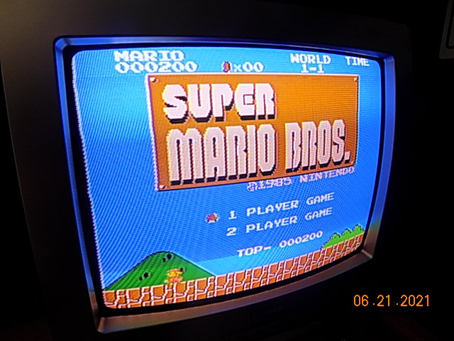SMB1 running on the NES clone.