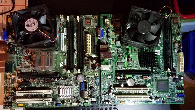 The 2 Dell motherboards.