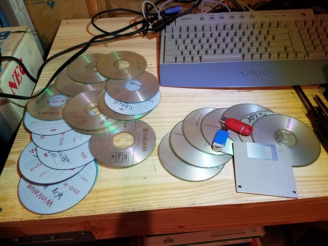 Some of the CDs & flash drives I went through.