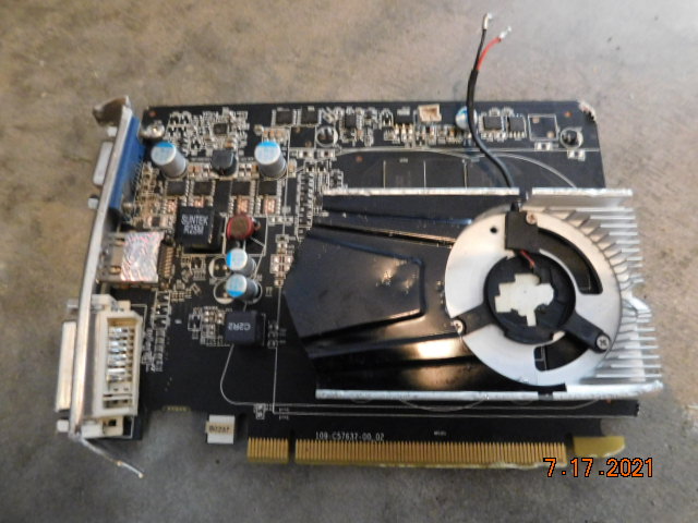 The old Sapphire graphics card I broke.