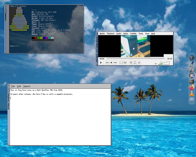 My Tiny Core Linux desktop.