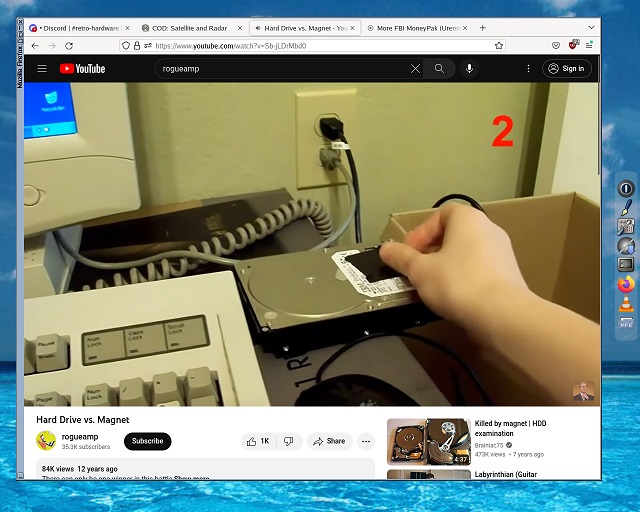 YouTube playing on the 780.