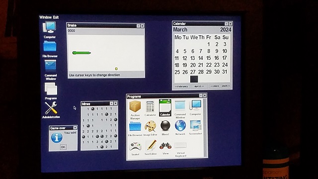 Visopsys, with a bunch of programs running.