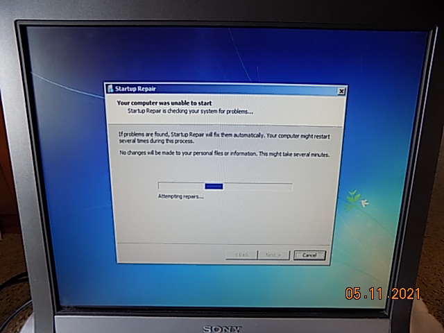 Someone else's Windows 7 install, which refused to boot.